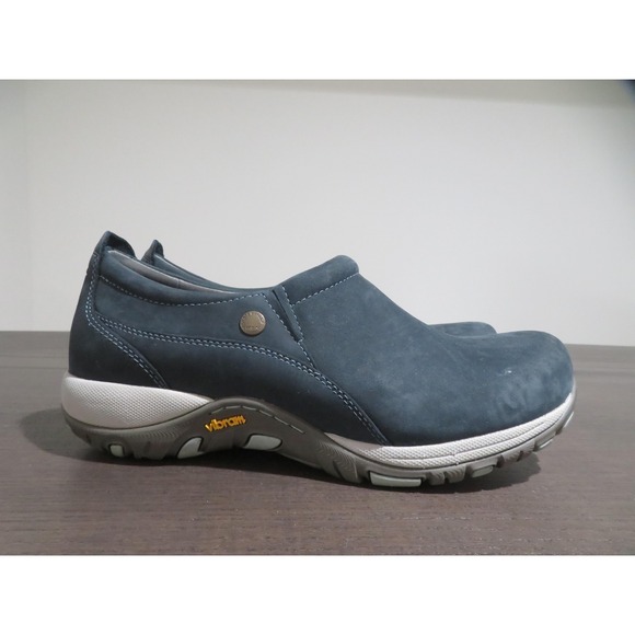 Dansko Shoes - Dansko Blue Mules with Gray Soles